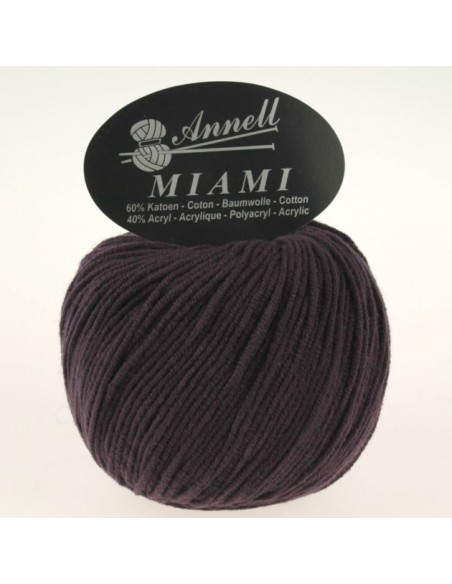 Miami 8918 - Pelote 60% Coton - Aubergine