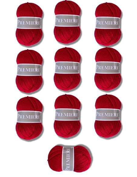 Première 43 - Pack 10 pelotes Rouge foncé