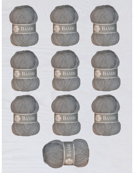 Bambi 65 - Pack 10 pelotes Gris Moyen