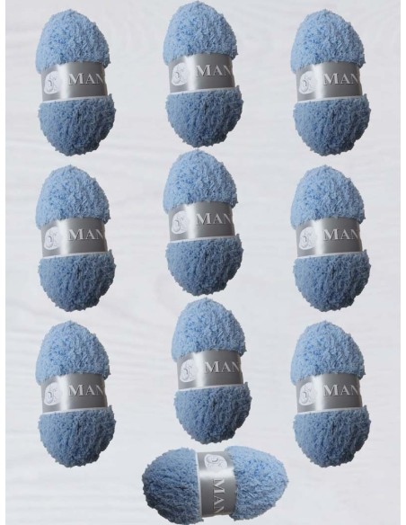 Pelote de fil à tricoter Laine Mélangée 37% Acrylique 33% Mohair 30% Polyamide Poids : 25g Longueur : 225m Aiguilles : 3,5