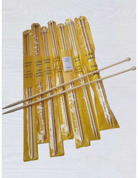 Aiguilles Bambou - Taille 3 à 6 - Lot 7 paires d'Aiguilles - Lot A