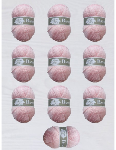 Bambi 546 - Pack 10 Pelotes Rose Layette