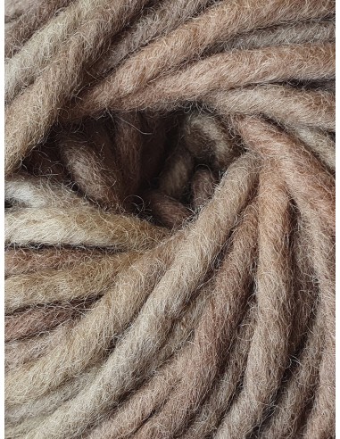 Pelote de PURE LAINE FEUTREE, 100% Laine, Beige.  Fil raide pour sacs, poufs, tapis ...  Coloris Beige